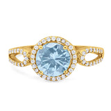 Art Deco Round Natural Stone Split Shank Ring
