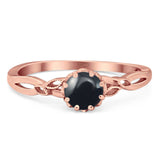 Round Natural Stone Solitaire Ring