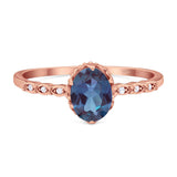 Art Deco Oval Natural Stone Beaded Ring