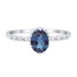 Art Deco Oval Natural Stone Beaded Ring