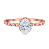 Art Deco Oval Natural Stone Beaded Ring