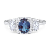 Three Stone Oval Natural Stone Trellis Ring