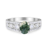 Vintage Style Oval Natural Stone Ring