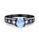Vintage Style Oval Natural Stone Ring