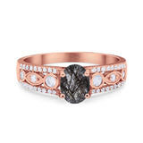 Vintage Style Oval Natural Stone Ring