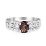Vintage Style Oval Natural Stone Ring