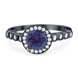 Vintage Style Round Natural Stone Sparkling Ring