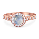 Vintage Style Round Natural Stone Sparkling Ring