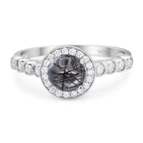 Vintage Style Round Natural Stone Sparkling Ring