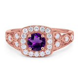 Art Deco Round Natural Stone Split Shank Ring