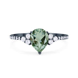Pear Teardrop Natural Stone Wedding Ring