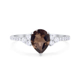 Pear Teardrop Natural Stone Wedding Ring