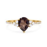 Pear Teardrop Natural Stone Wedding Ring