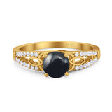 Vintage Style Round Natural Stone Ring