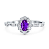 Art Deco Oval Natural Stone Floral Ring