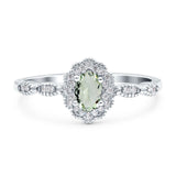 Art Deco Oval Natural Stone Floral Ring