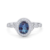 Oval Halo Vintage Style Statement Rings