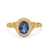 Oval Halo Vintage Style Statement Rings
