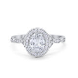 Oval Halo Vintage Style Statement Rings