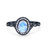 Oval Halo Vintage Style Statement Rings