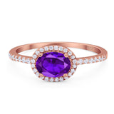 Art Deco Oval Natural Stone Solitaire Ring