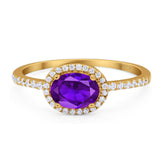 Art Deco Oval Natural Stone Solitaire Ring