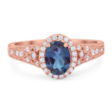 Vintage Style Oval Natural Stone Art Deco Ring