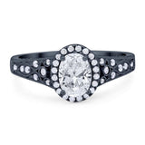 Vintage Style Oval Natural Stone Art Deco Ring