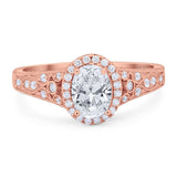 Vintage Style Oval Natural Stone Art Deco Ring