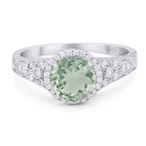 Vintage Style Round Natural Stone Ring