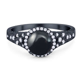 Vintage Style Round Natural Stone Ring