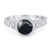 Vintage Style Round Natural Stone Ring