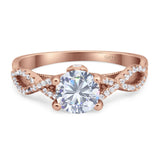 Art Deco Round Natural Stone Solitaire Ring