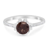 Vintage Style Round Natural Stone Flower Ring
