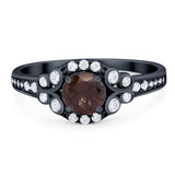 Art Deco Round Natural Stone Ring