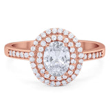 Art Deco Oval Natural Stone Halo Ring