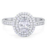 Art Deco Oval Natural Stone Halo Ring