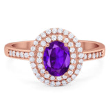 Art Deco Oval Natural Stone Halo Ring