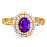 Art Deco Oval Natural Stone Halo Ring