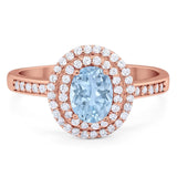 Art Deco Oval Natural Stone Halo Ring