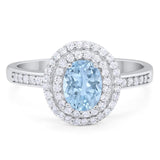 Art Deco Oval Natural Stone Halo Ring