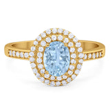 Art Deco Oval Natural Stone Halo Ring