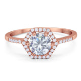 Round Natural Stone Hexagonal Ring