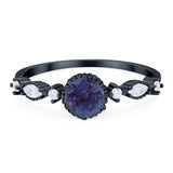 Vintage Style Round Natural Stone Beaded Ring