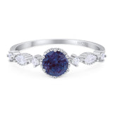 Vintage Style Round Natural Stone Beaded Ring
