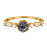 Vintage Style Round Natural Stone Beaded Ring