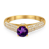 Vintage Style Round Natural Stone Ring
