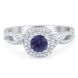 Art Deco Round Natural Stone Twisted Ring