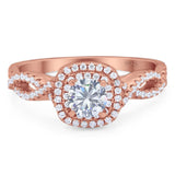 Art Deco Round Natural Stone Twisted Ring