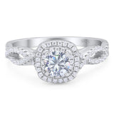 Art Deco Round Natural Stone Twisted Ring